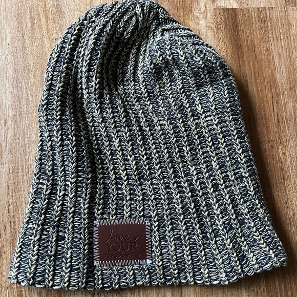 Love Your Melon Accessories - Love Your Melon Beanie Navy Blue Tan Gold‎
